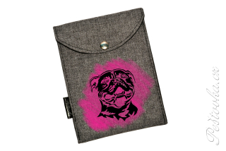 Peštovka - obal na očkovák - kapsička *stafík vysmátý* šedý/růžový