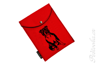 Peštovka - obal na očkovák - kapsička *staffík sedící* červený