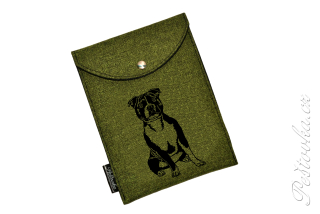 Peštovka - obal na očkovák - kapsička *staffík sedící* zelený