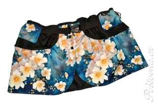 Peštovka Výcviková sukně *bílé květy na modré*