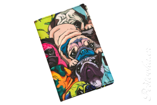 Peštovka Obal na očkovací průkaz *mopsíci barevní*