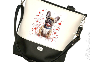 Peštovka - taška TALLBAG *fr.buldoček se srdíčky*