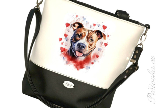 Peštovka - taška TALLBAG *amstaff se srdíčky*