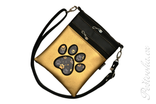 Peštovka - kabelka Tea *černo-zlatá s tlapkou*