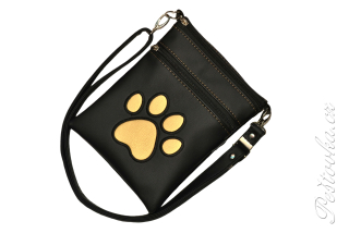 Peštovka - kabelka Tea *černo-zlatá s tlapkou 2*