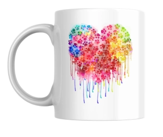 Hrnek bílý  330 ml *SRDCE Z TLAPEK*