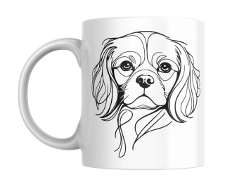 Hrnek bílý  330 ml LINE ART *Kavalír 02*