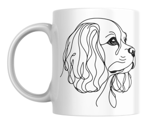 Hrnek bílý  330 ml LINE ART *Kavalír 03*