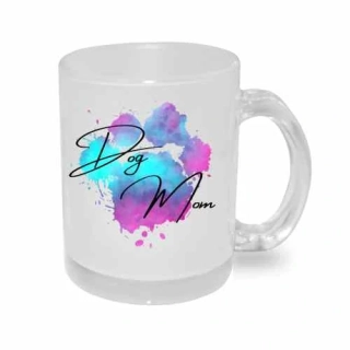 Hrnek skleněný MATNÝ 330 ml A+ *DOG MOM*