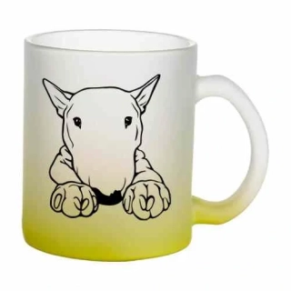 Hrnek skleněný MATNÝ 330 ml A+ barevný gradient *BULÍK*