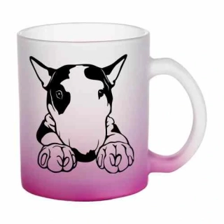 Hrnek skleněný MATNÝ 330 ml A+ barevný gradient *BULÍK s fleky*