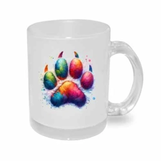 Hrnek skleněný MATNÝ 330 ml A+ *TLAPKA*