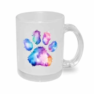 Hrnek skleněný MATNÝ 330 ml A+ *TLAPKA*