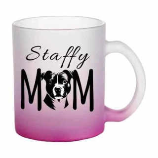 Hrnek skleněný MATNÝ 330 ml A+ barevný gradient *STAFFY MAM*