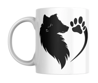 Hrnek bílý  330 ml * Dog Paw* NO.6