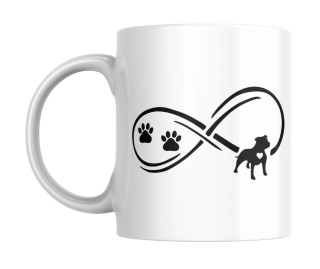 Hrnek bílý  330 ml *StaffyInfinty* 