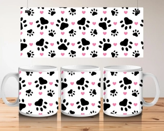 Hrnek bílý  330 ml *TLAPKY* 