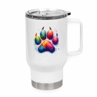 Peštovka Cestovní hrnek 450ml bílý *TLAPKA*