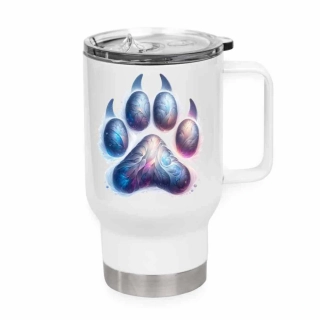 Peštovka Cestovní hrnek 450ml bílý *TLAPKA*