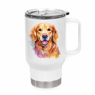 Peštovka Cestovní hrnek 450ml bílý *GOLDEN RETRIEVER*