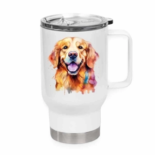 Peštovka Cestovní hrnek 450ml bílý *GOLDEN RETRIEVER*
