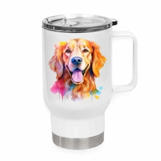 Peštovka Cestovní hrnek 450ml bílý *GOLDEN RETRIEVER*
