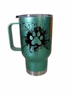 Peštovka Cestovní hrnek 450ml zelený *Dog Paw Splash*