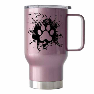 Peštovka Cestovní hrnek 450ml růžový *Dog Paw Splash*