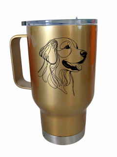 Peštovka Cestovní hrnek 450ml zlatý *GOLDEN RETRIEVER*