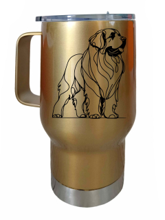 Peštovka Cestovní hrnek 450ml zlatý *LEONBERGER*