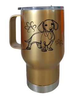 Peštovka Cestovní hrnek 450ml zlatý *JEZEVČÍK*