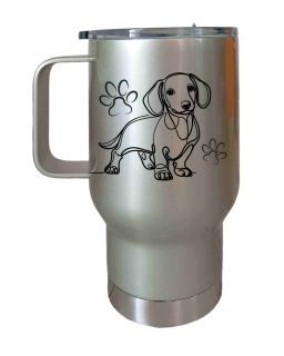 Peštovka Cestovní hrnek 450ml stříbrný *JEZEVČÍK*