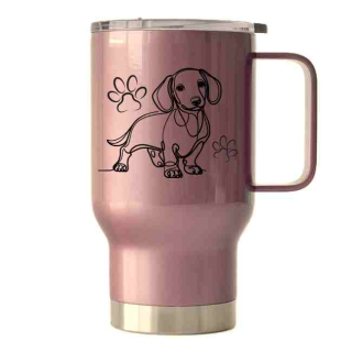 Peštovka Cestovní hrnek 450ml růžový *JEZEVČÍK*