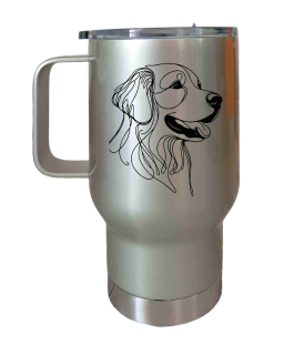 Peštovka Cestovní hrnek 450ml stříbrný*GOLDEN RETRIEVER*