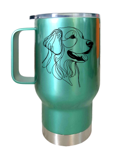 Peštovka Cestovní hrnek 450ml zelený*GOLDEN RETRIEVER*