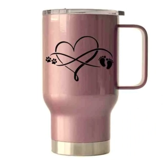 Peštovka Cestovní hrnek 450ml růžový *PawInfinityBaby*