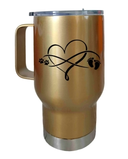 Peštovka Cestovní hrnek 450ml zlatý *PawInfinityBaby*