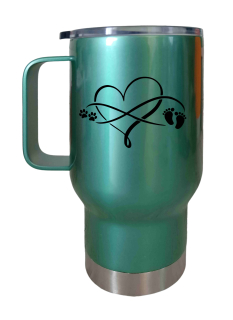 Peštovka Cestovní hrnek 450ml zelený *PawInfinityBaby*