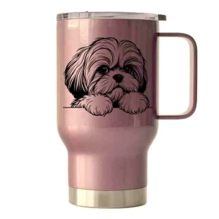 Peštovka Cestovní hrnek 450ml růžový *SHI-TZU*