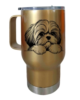 Peštovka Cestovní hrnek 450ml zlatý *SHI-TZU*