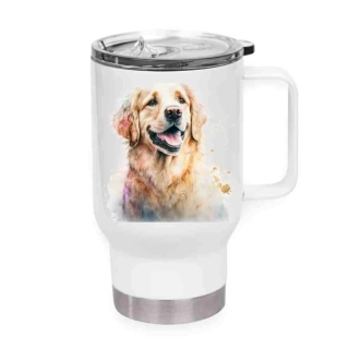 Peštovka Cestovní hrnek 450ml bílý *GOLDEN RETRIEVER*