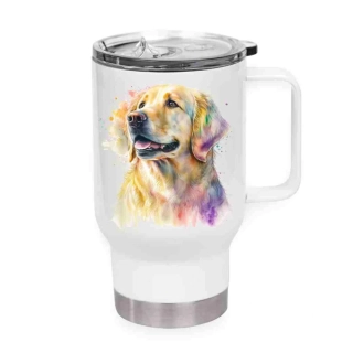 Peštovka Cestovní hrnek 450ml bílý *GOLDEN RETRIEVER*