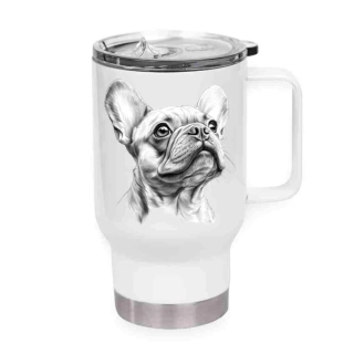 Peštovka Cestovní hrnek 450ml bílý *FRENCH BULLDOG*