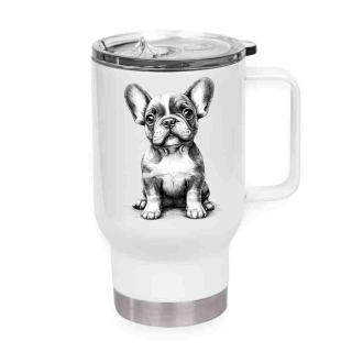 Peštovka Cestovní hrnek 450ml bílý *FRENCH BULLDOG*