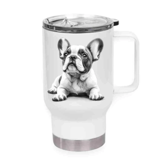 Peštovka Cestovní hrnek 450ml bílý *FRENCH BULLDOG*