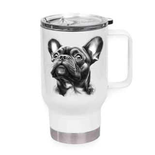 Peštovka Cestovní hrnek 450ml bílý *FRENCH BULLDOG*