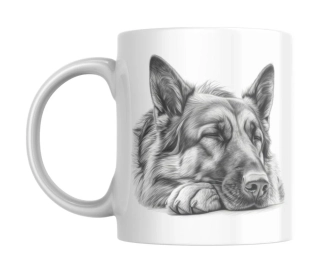 Hrnek bílý  330 ml *NĚMECKÝ OVČÁK*