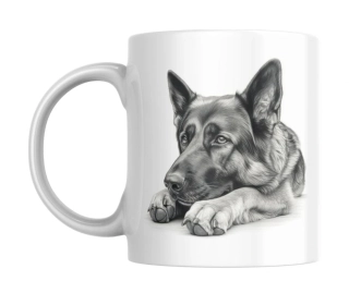 Hrnek bílý  330 ml *NĚMECKÝ OVČÁK*