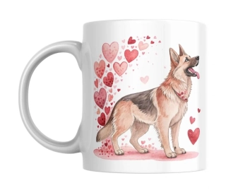 Hrnek bílý  330 ml *Valentýn - německý ovčák*