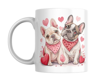 Hrnek bílý  330 ml *Valentýn - buldoček*